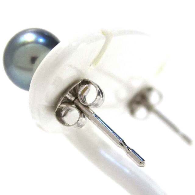 ピアス ブラックパール K14WG 径5.2mm - TAK2500462 質屋